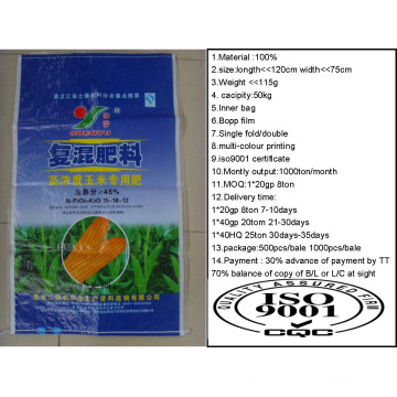 50kg Woven bag, Fertilizer Packaging Bag, Laminated bag